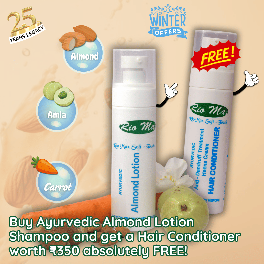 Buy Ayurvedic Almond Lotion Shampoo and get a Hair Conditioner 100gm Buy 1 Get 1 Free